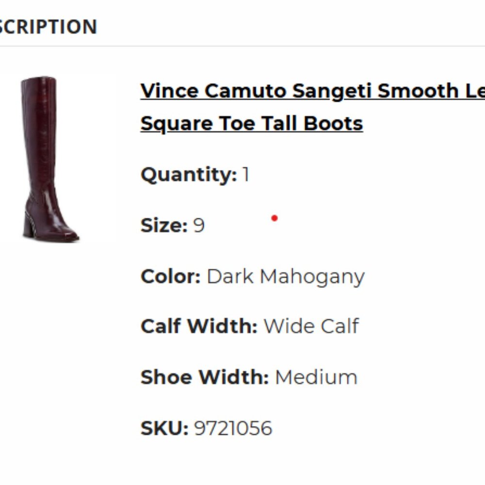 Mahogany Leather Tall Boots  - Vince Camuto Sangeti